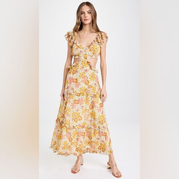 Cleobella Clara Cut Out Ankle Maxi Dress In Lucia Floral Size Large NWT - Picture 7 of 12